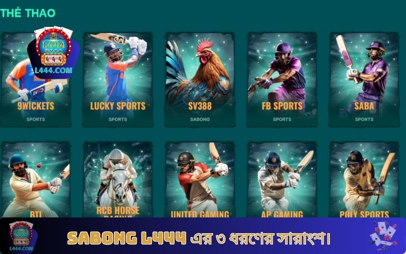 Sabong L444 এর ৩ ধরণের সারাংশ।