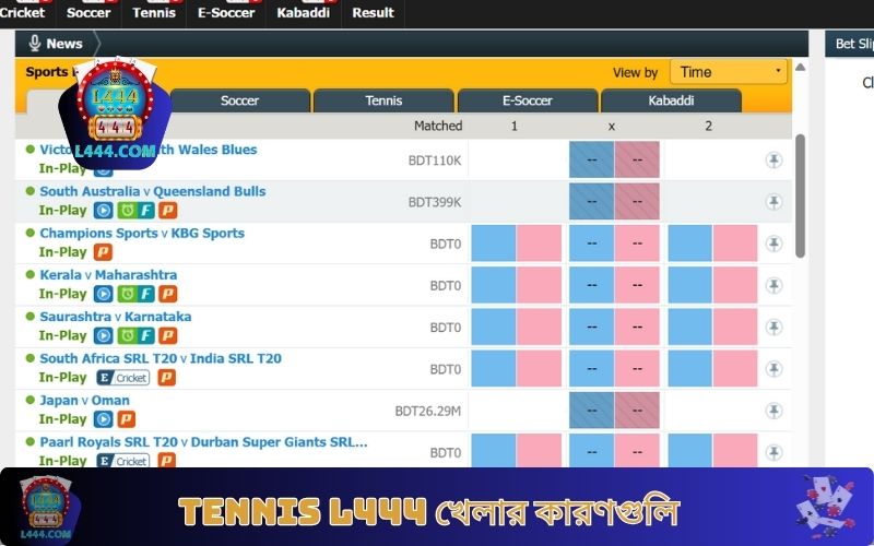 Tennis L444 খেলার কারণগুলি